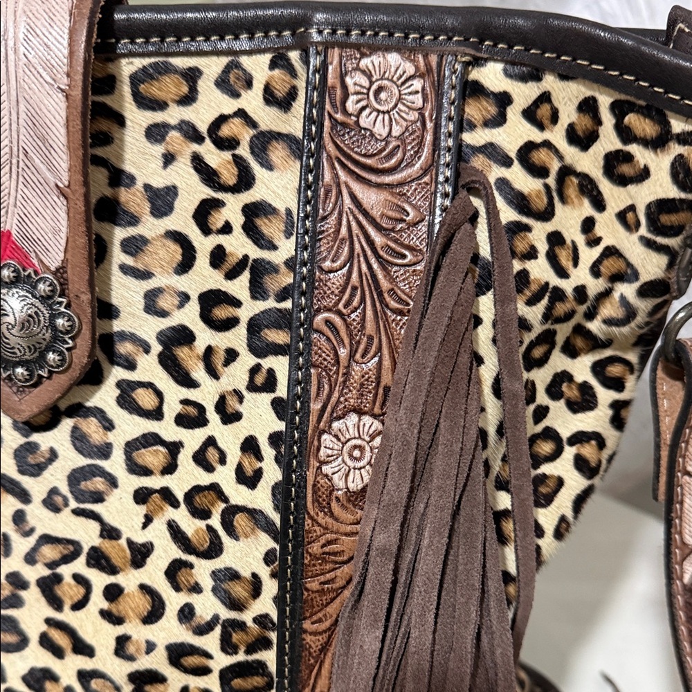 Myra Bag Leopard Print tooled leather crossbody - Picture 3 of 7